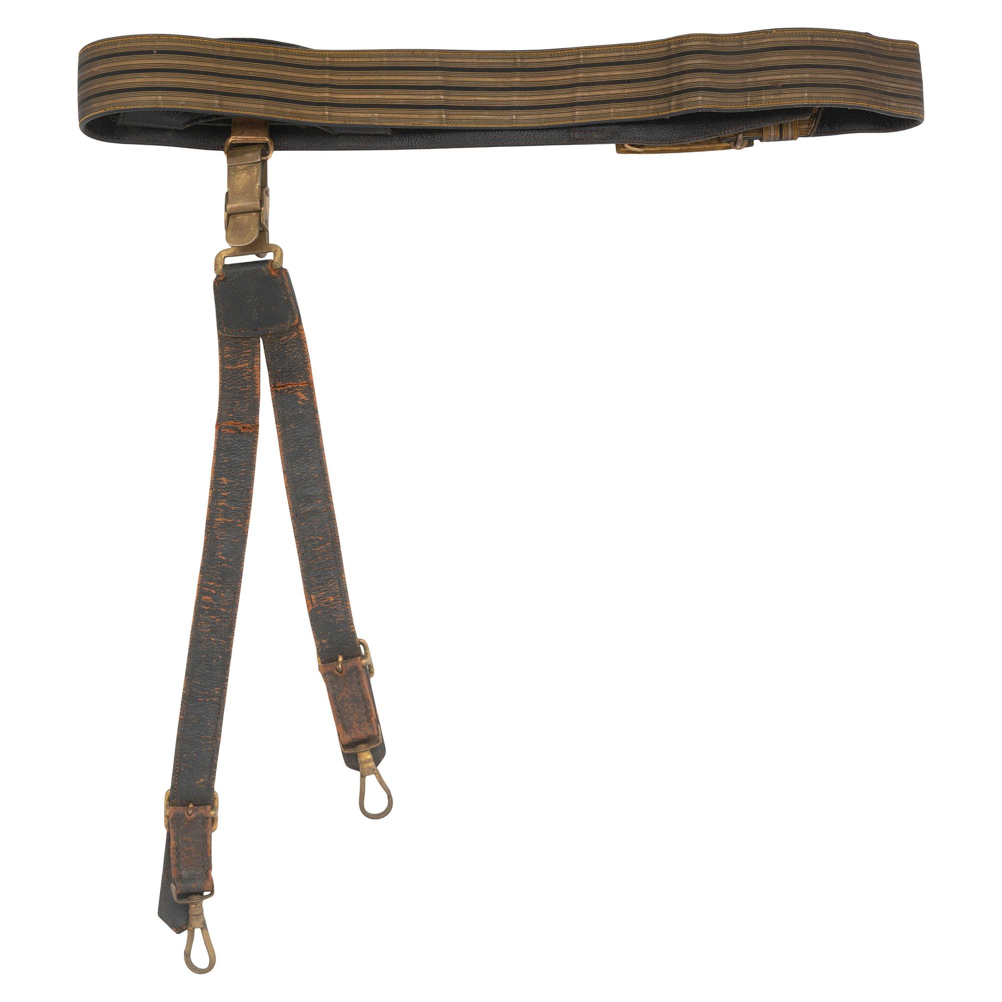 Indian Wars Era Officer's Sword Belt with Detachable Sword Hangers