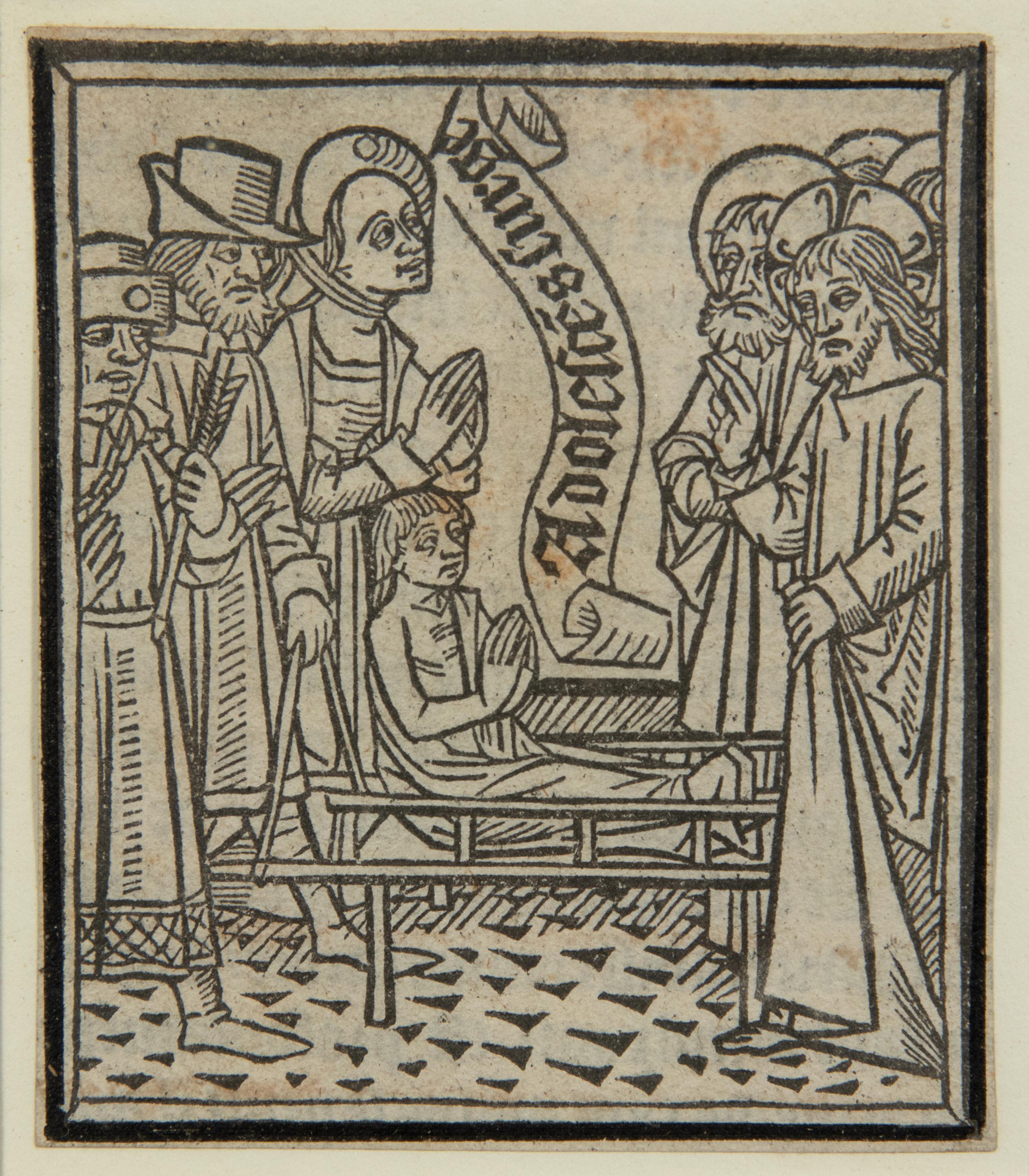 A group of four prints depicting religious imagery