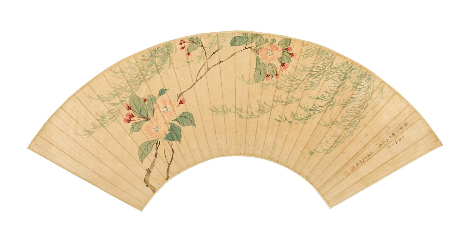 Wang Ruzhang, (QING DYNASTY), Peach Blossoms and Willow Branches