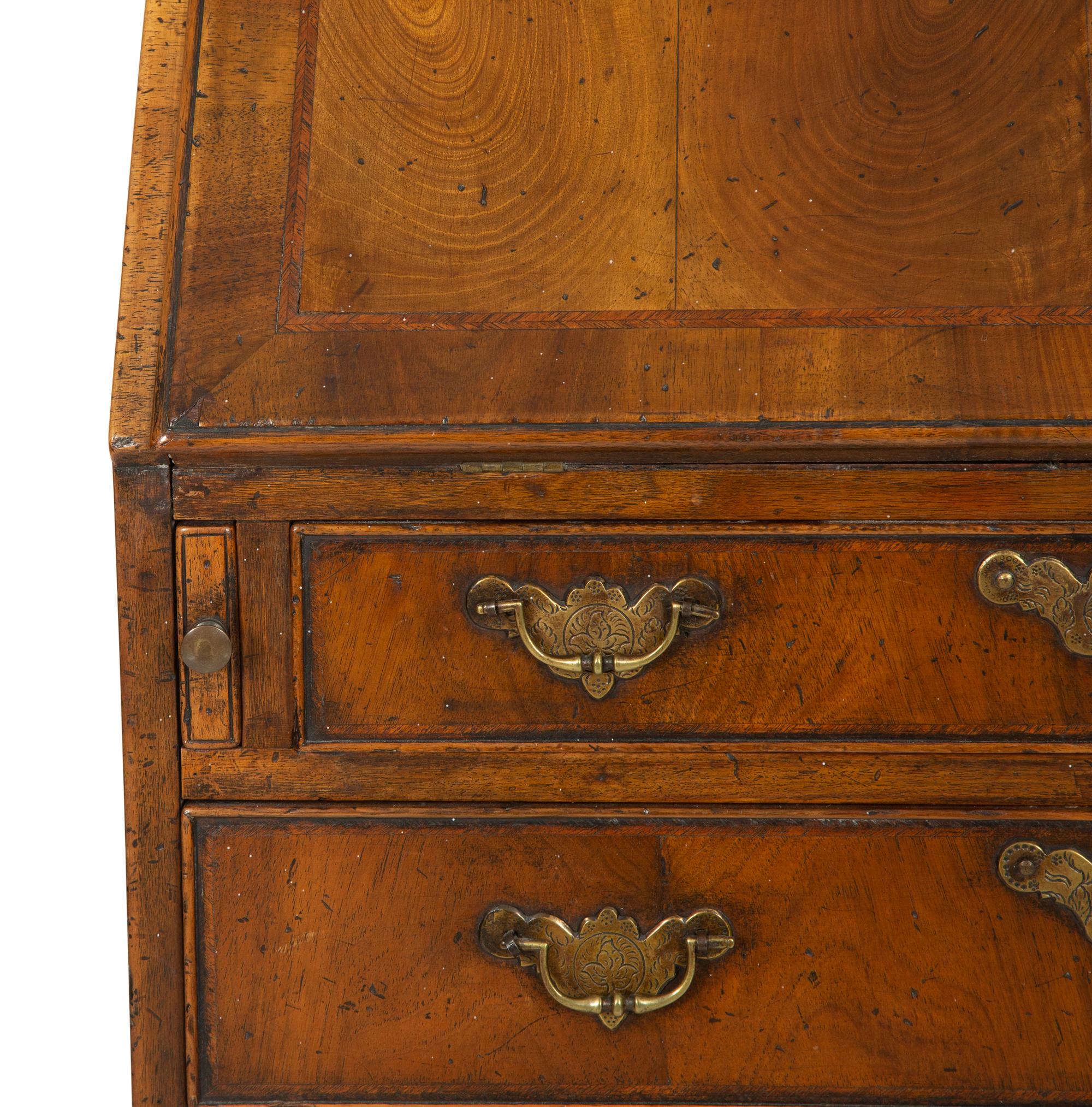 A George I Style Walnut Bureau Bookcase
