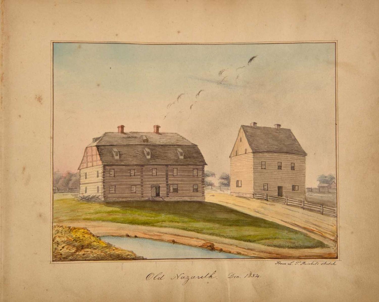 A Nazareth Hall sketchbook Nazareth, PA, dated November 18, 1854 to May 1855