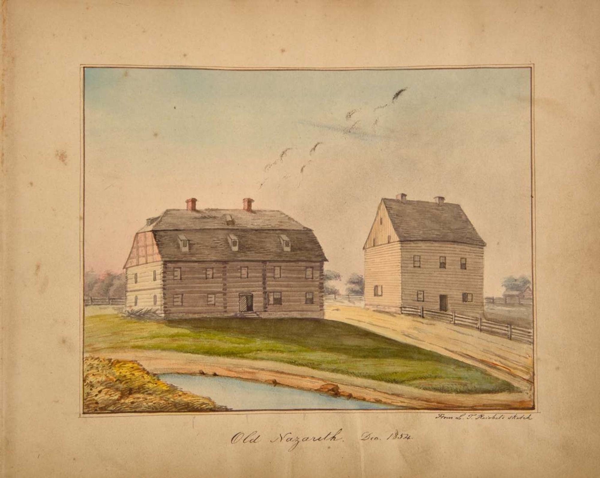 A Nazareth Hall sketchbook Nazareth, PA, dated November 18, 1854 to May 1855