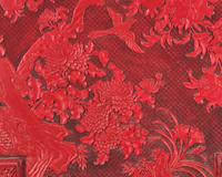 A Large Chinese Carved Cinnabar Lacquer Panel, 20th Century 近代 雕漆玉堂富貴圖挂屏