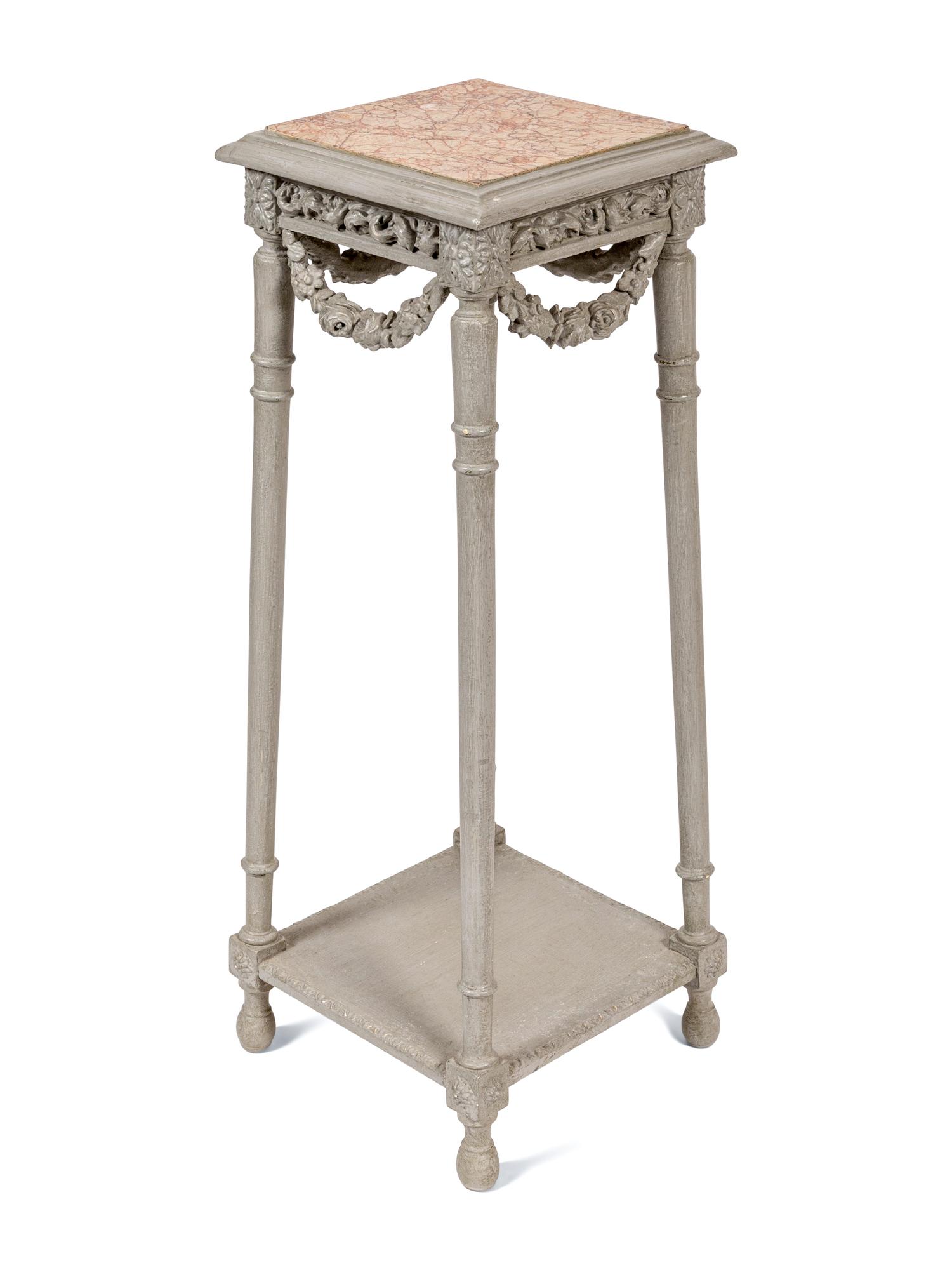 A Louis XVI Style Grey-Painted Jardinière Stand