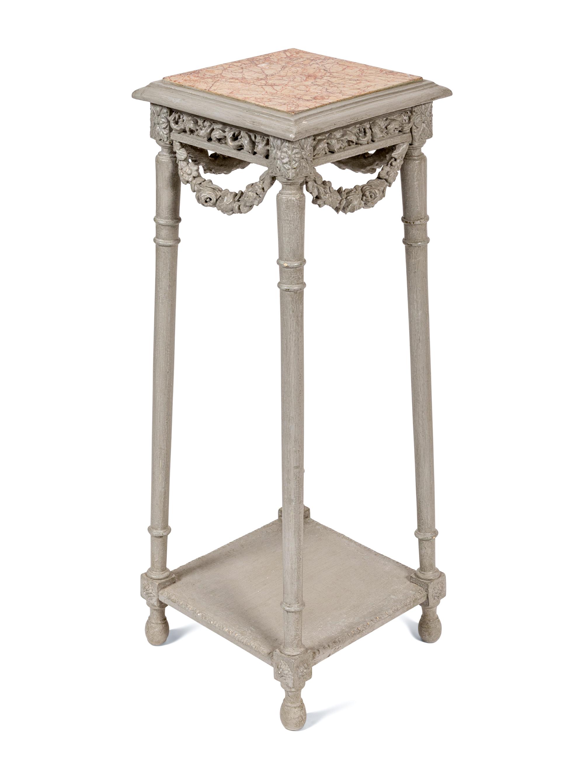 A Louis XVI Style Grey-Painted Jardinière Stand