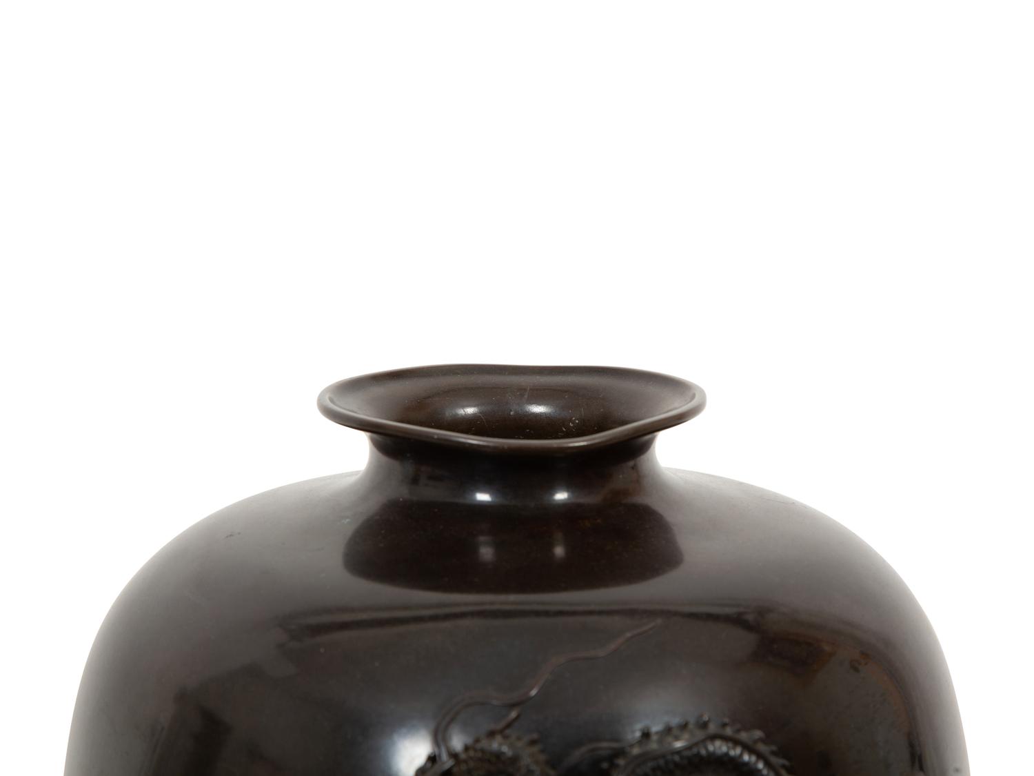 Two Japanese Bronze Vases
