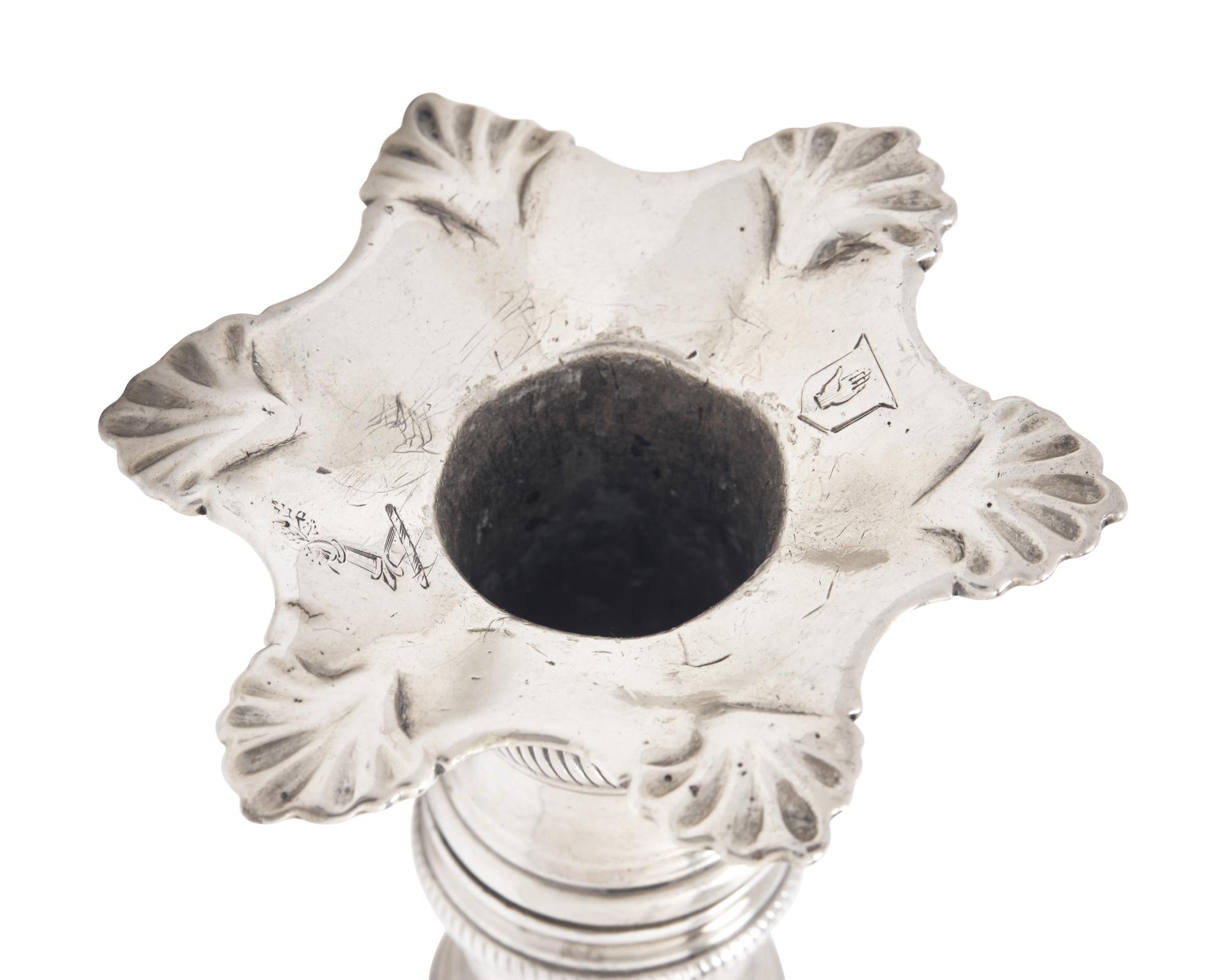 A Pair of Irish George III Sterling Silver Candlesticks