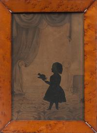 A Full Length Cut and Paste Silhouette, Augustin Edouart (1789-1861), Height of frame 10 3/4 x width 7 7/8 inches.