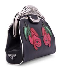 Prada Double Rose Saffiano Clutch Bag, 2000s