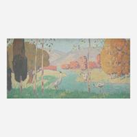 Rae Sloan Bredin (American, 1881-1933) Spring, Central New Jersey (Study for the New Jersey State Museum Mural)