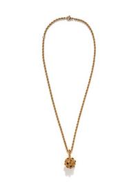 YELLOW GOLD AND GEMSTONE SPUTNIK PENDANT/NECKLACE