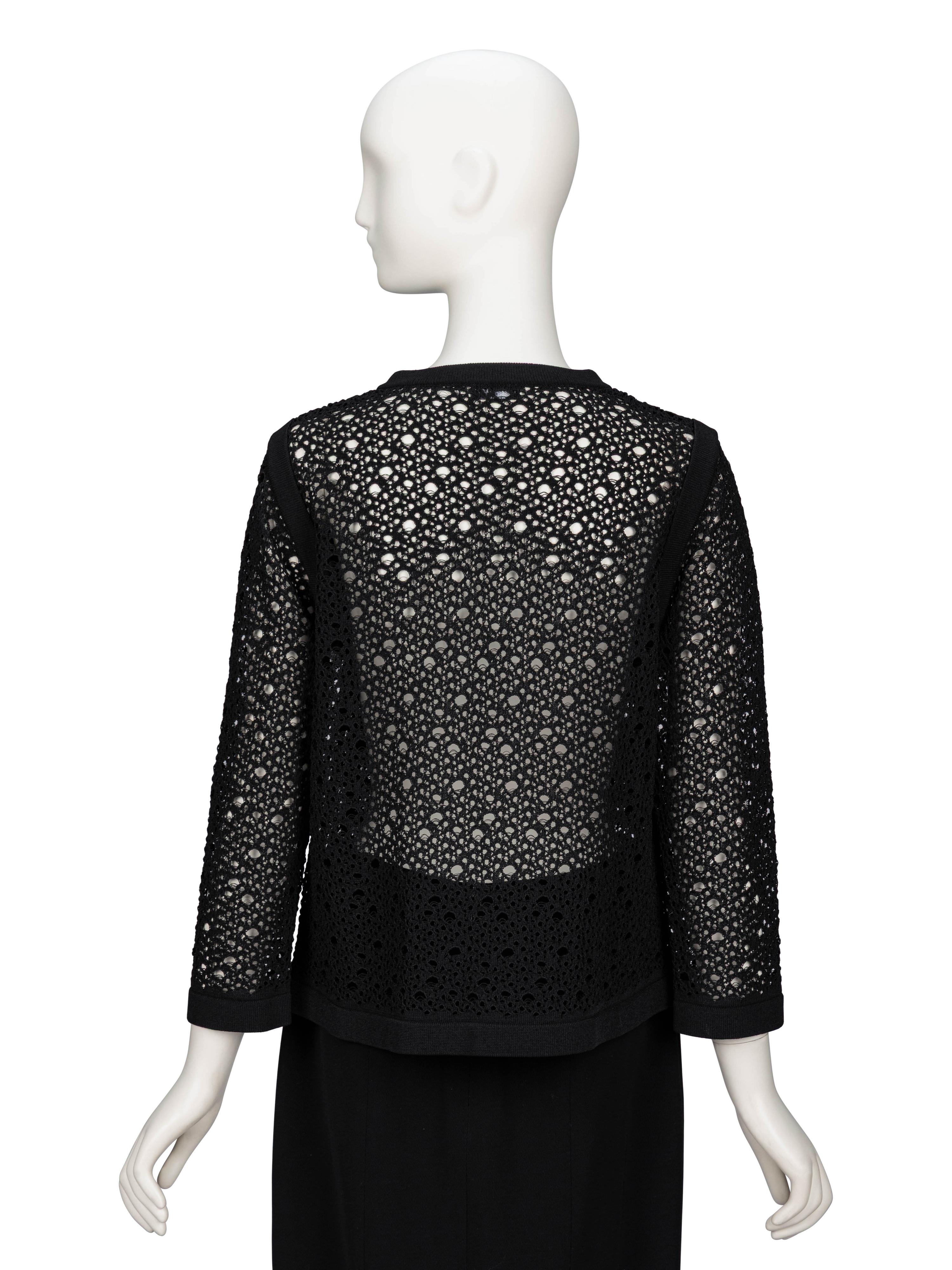 Chanel, Black Lace Knit Cardigan