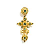 GEORGIAN, YELLOW GOLD AND EMERALD PENDANT