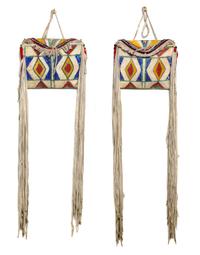 Pair of Nez Perce Medicine Case Parfleche Width 12 x length (with fringe) 36 inches — Late 19th/ Early 20th Century