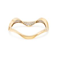 OSCAR HEYMAN, YELLOW GOLD AND DIAMOND BANGLE BRACELET