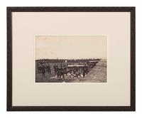 [CIVIL WAR]. [BRADY, Mathew (1822-1896), photographer]. Large format photograph of 1st Connecticut Artillery at Fort Richardson, Arlington, VA. Ca 1861.