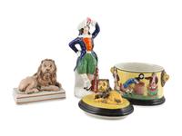 Three English Glazed Pearlware Articles