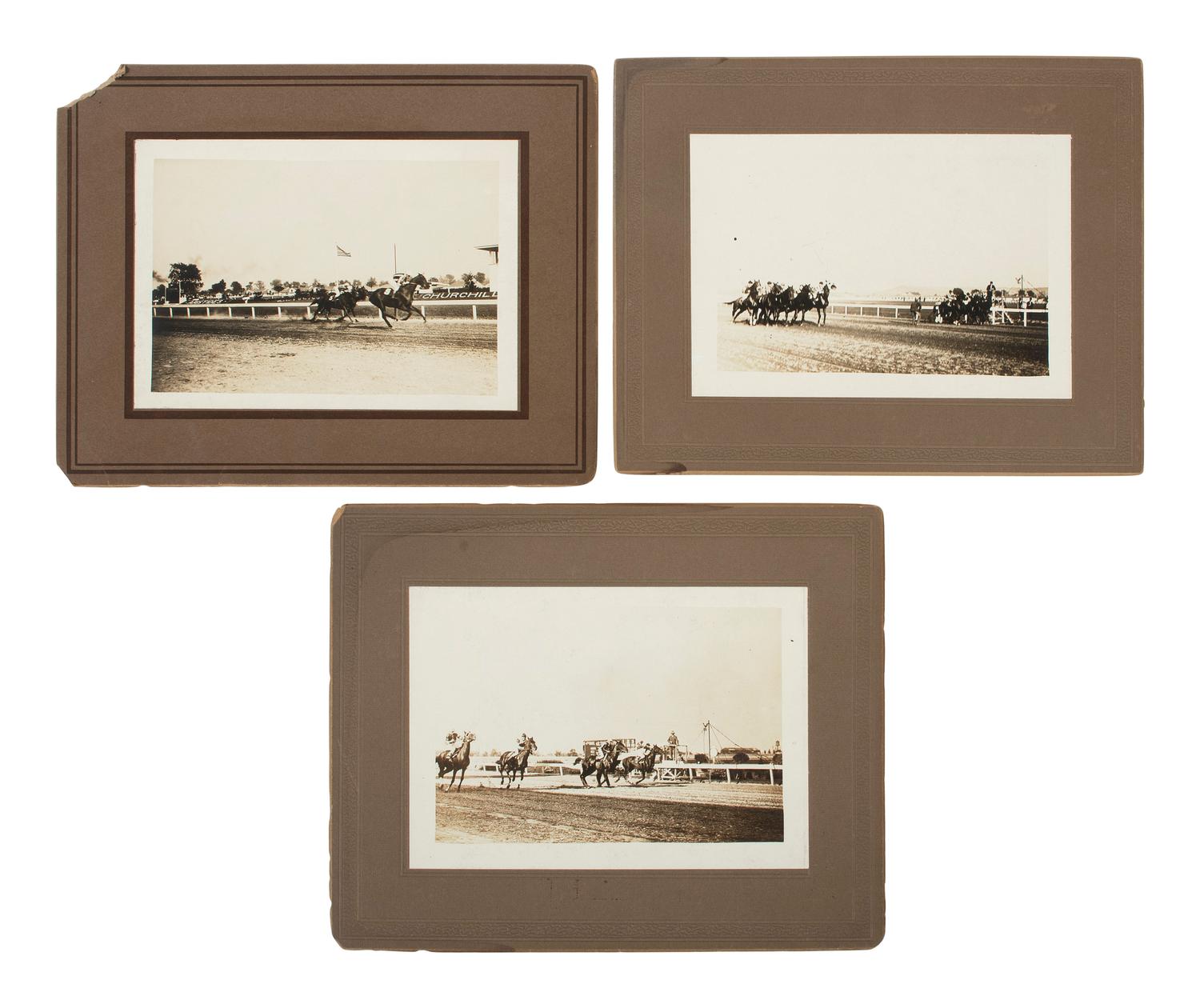 [EARLY PHOTOGRAPHY]. A large group of early photographs incl. equestrian and logging views.