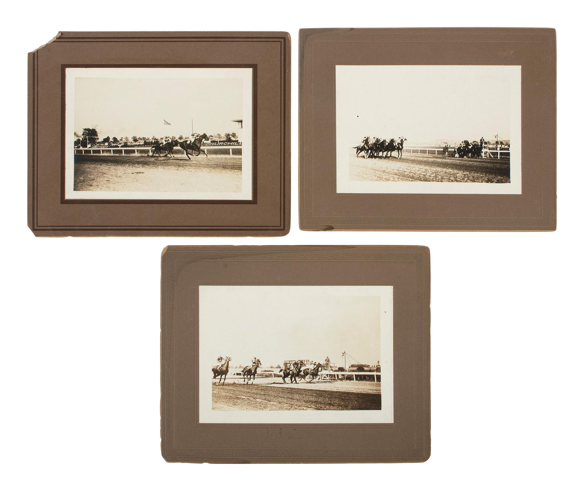 [EARLY PHOTOGRAPHY]. A large group of early photographs incl. equestrian and logging views.