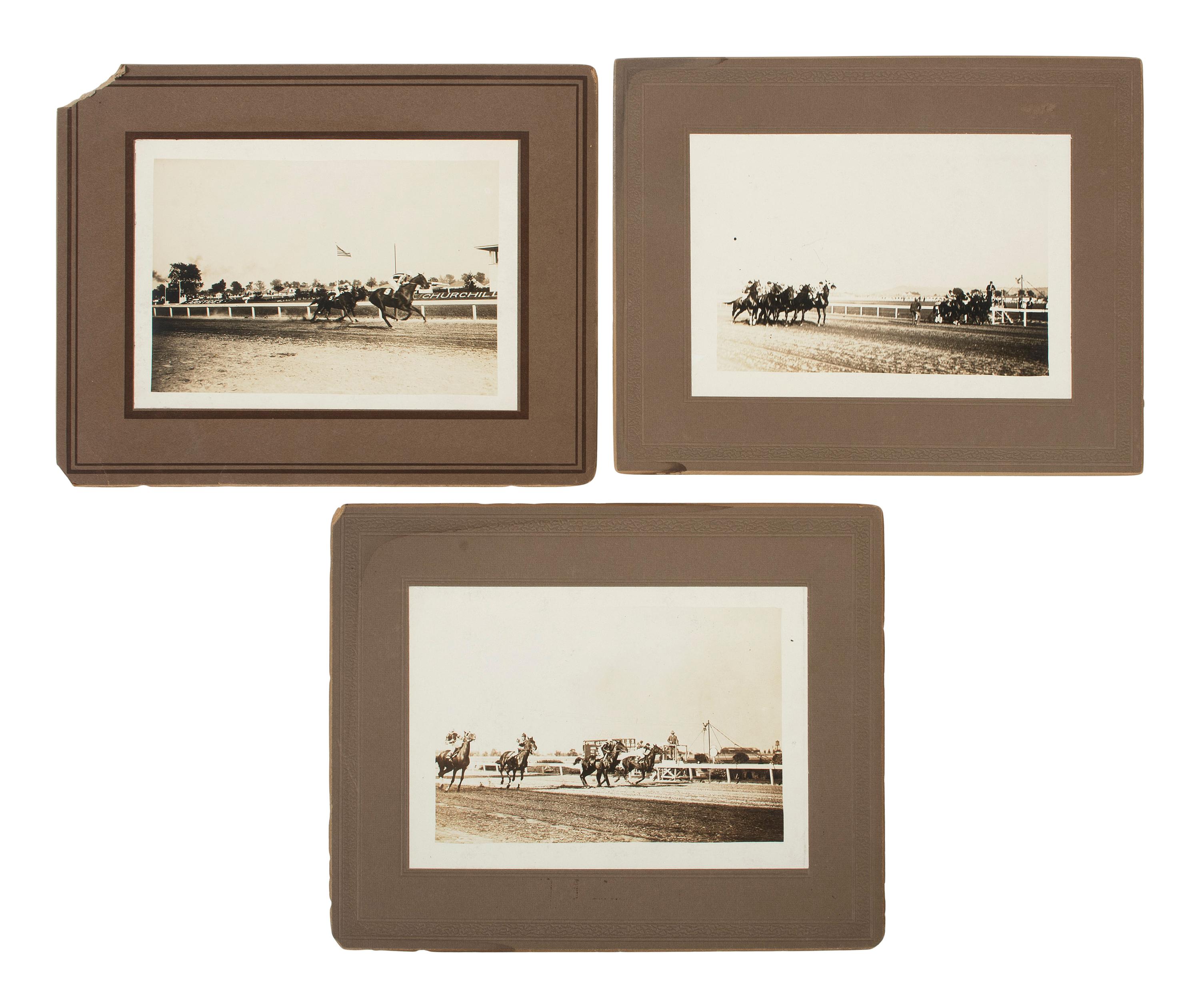 [EARLY PHOTOGRAPHY]. A large group of early photographs incl. equestrian and logging views.