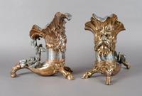 A Pair of Silvered and Gilt Cornucopia, Height 13 inches.