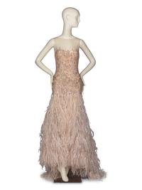 Oscar de la Renta Ostrich Feather Gown
