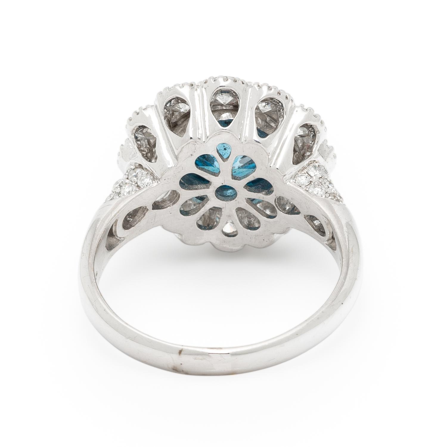TREATED BLUE DIAMOND AND DIAMOND RING