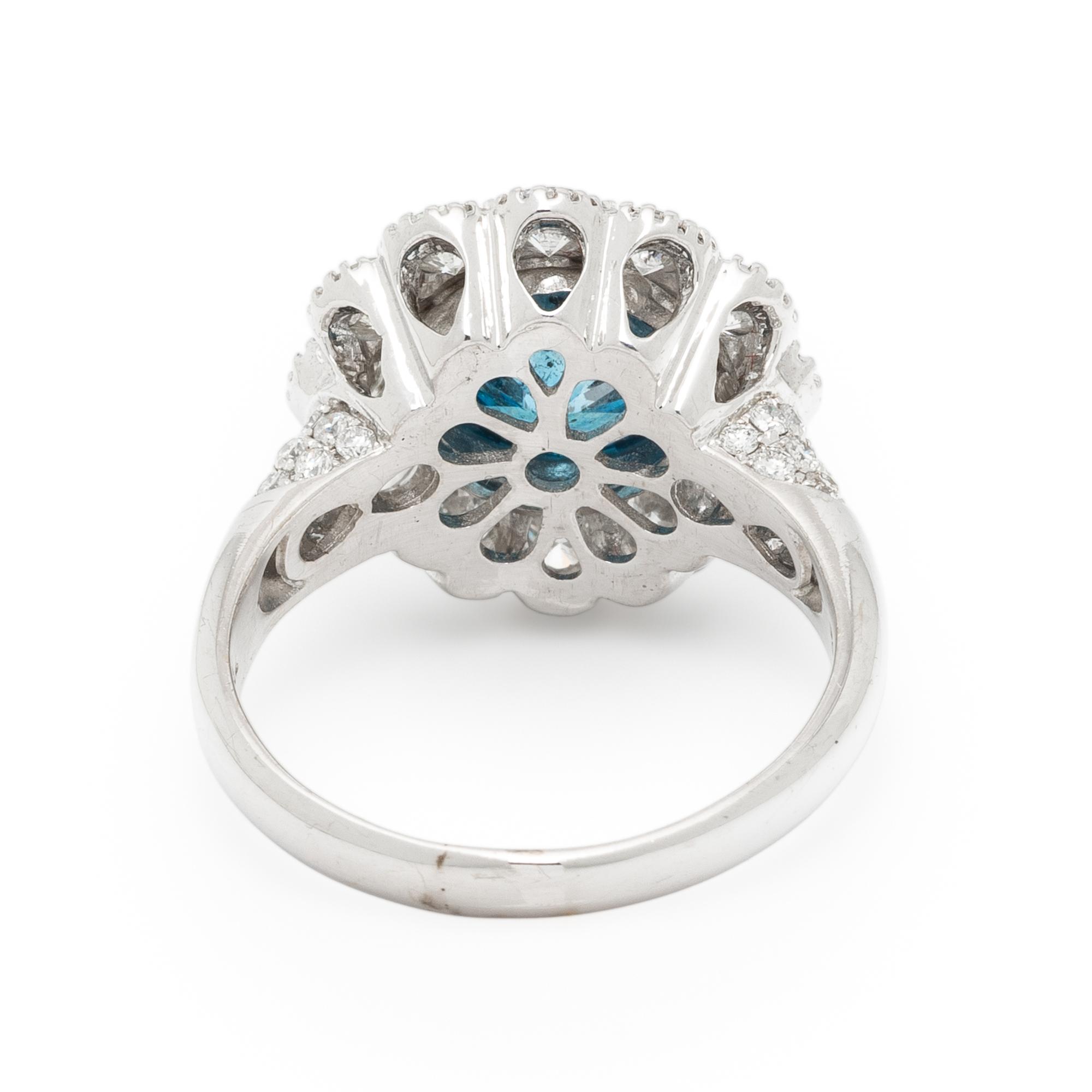 TREATED BLUE DIAMOND AND DIAMOND RING