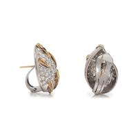 BICOLOR GOLD AND DIAMOND EARRINGS