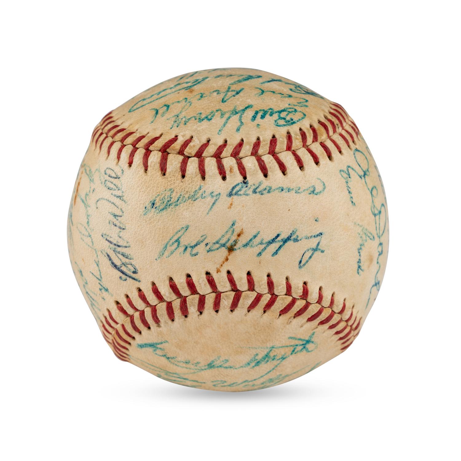 A 1958 Chicago Cubs Team Signed Autograph Baseball (Ernie Banks MVP Season)