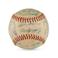 A 1958 Chicago Cubs Team Signed Autograph Baseball (Ernie Banks MVP Season)