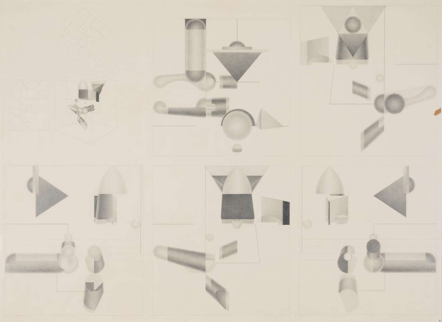 R.J. Cox, (20th century), Drawing II for 3-D Piece, c. 1970