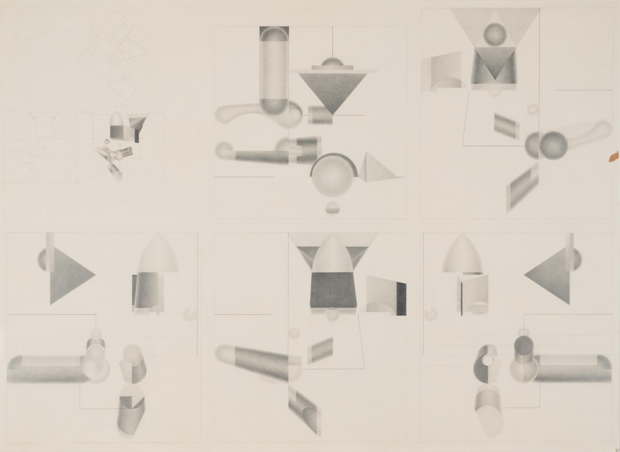 R.J. Cox, (20th century), Drawing II for 3-D Piece, c. 1970