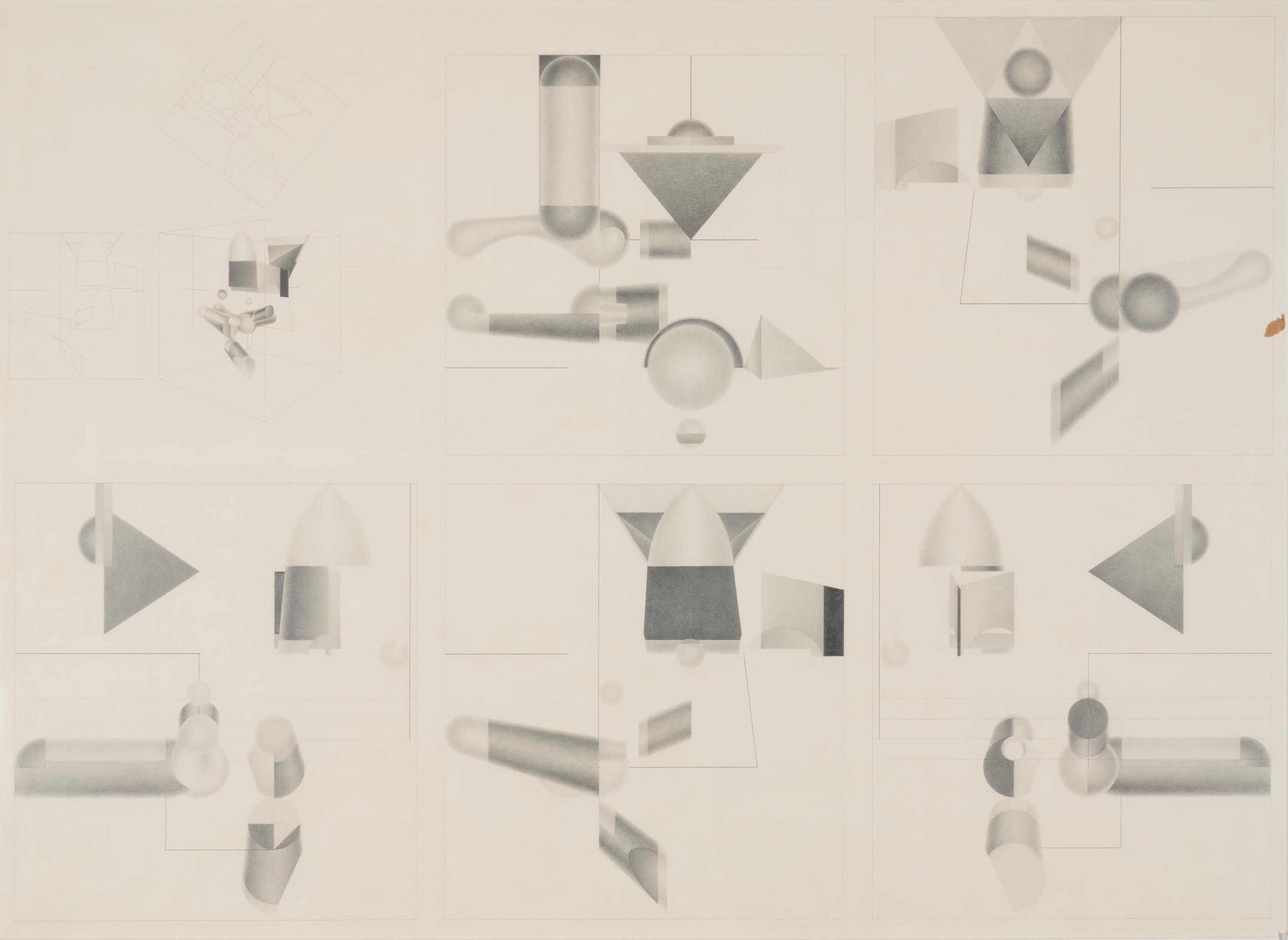 R.J. Cox, (20th century), Drawing II for 3-D Piece, c. 1970