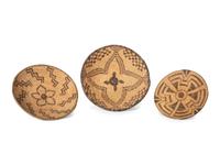 Apache and Akimel O'odham Polychrome Basketry Trays