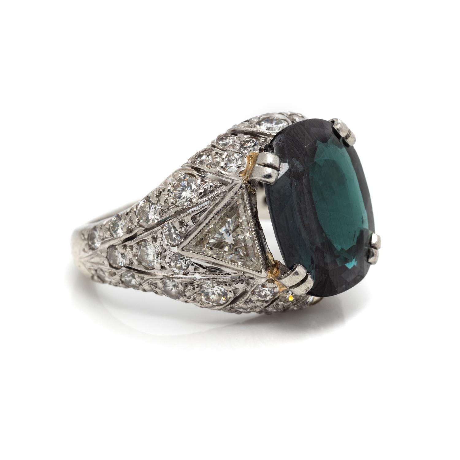 ALEXANDRITE AND DIAMOND RING