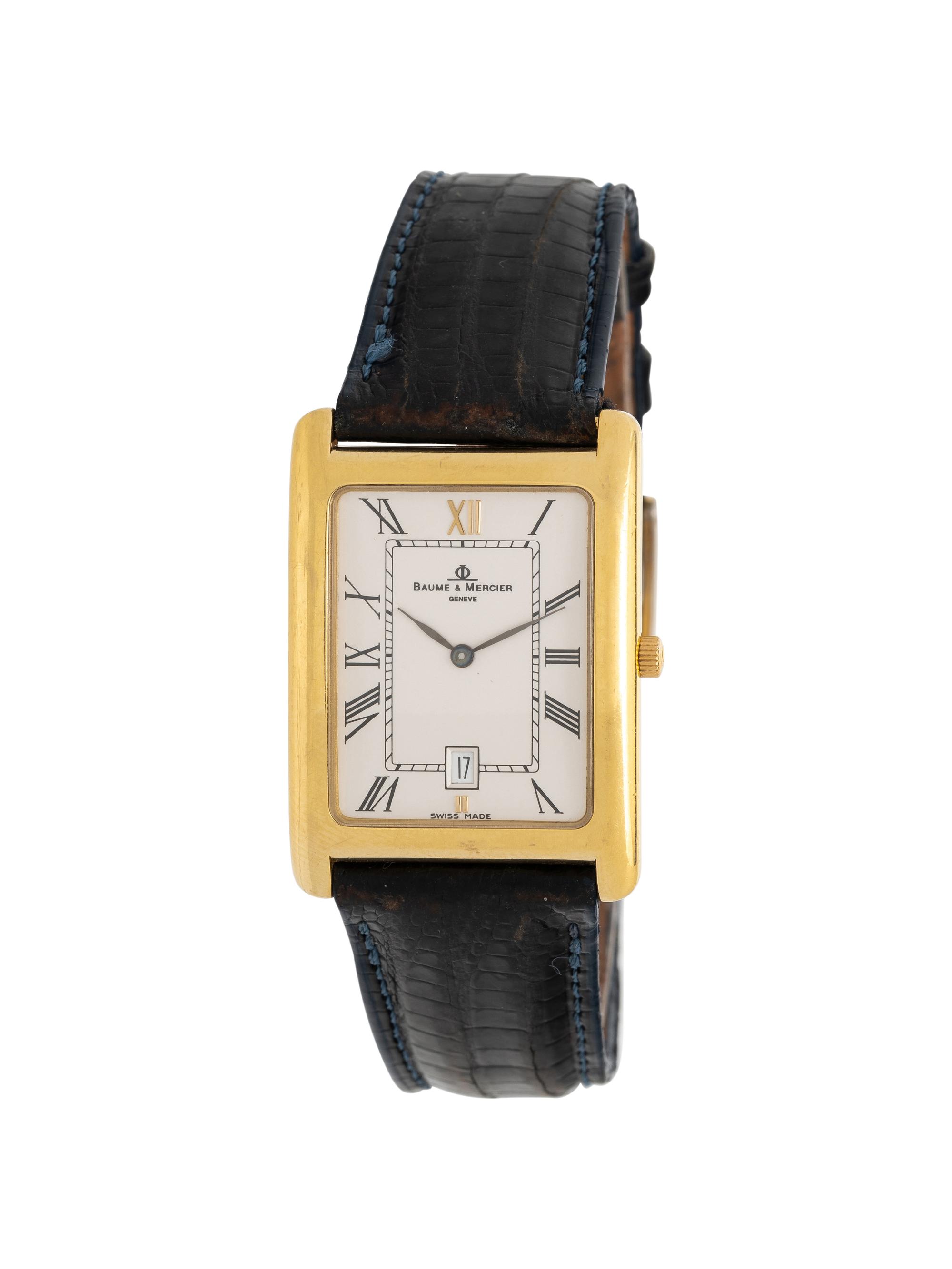 BAUME & MERCIER, YELLOW GOLD DATE WATCH