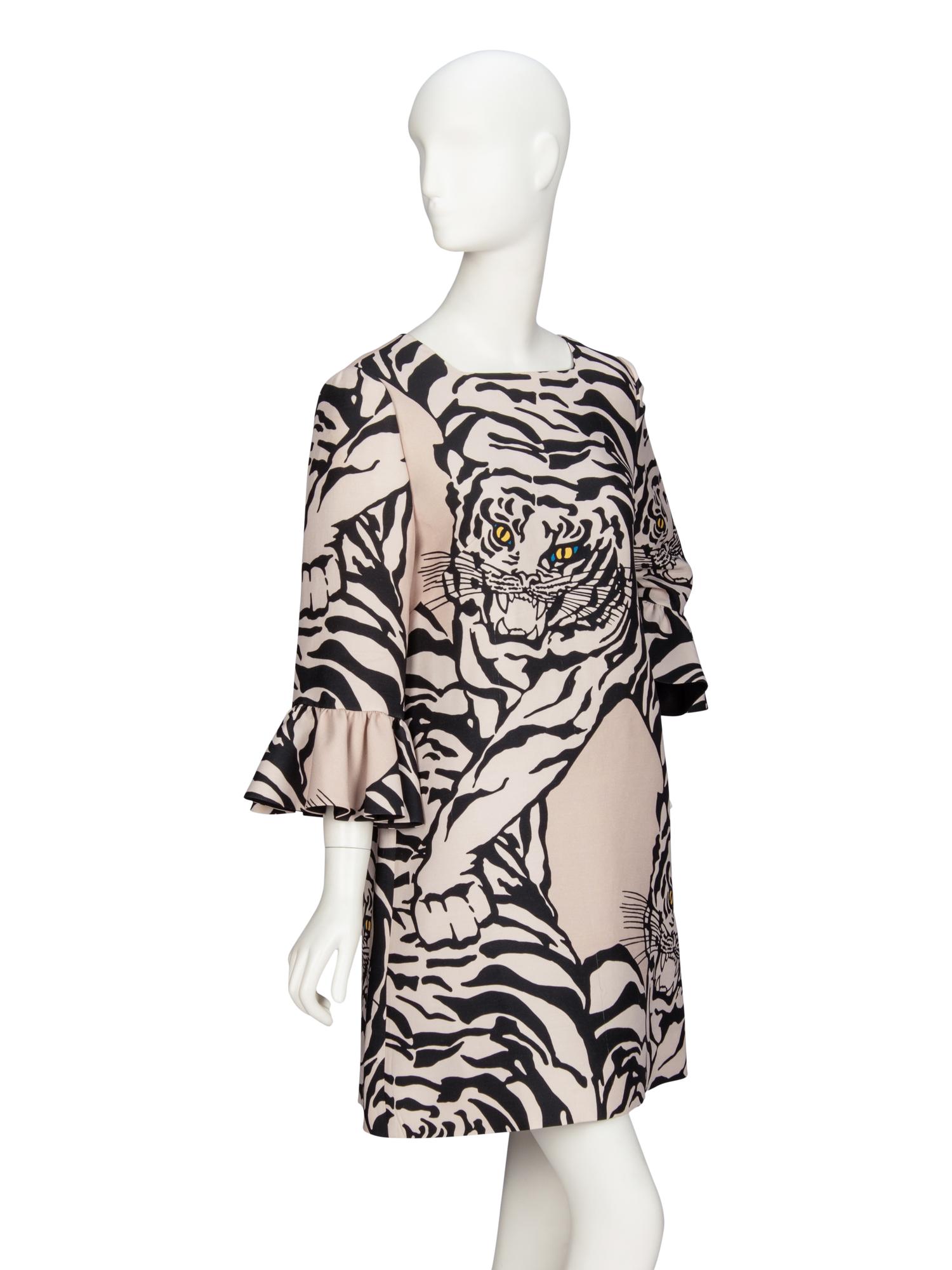 VALENTINO, PRINTED TIGER DRESS