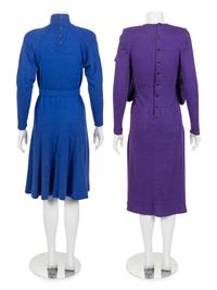Two Knit Designer Dresses: One Jean Muir, One Sonia Rykiel, 1980s