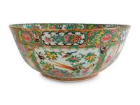 A Large Chinese Export Gold Medallion Porcelain Punch Bowl — 19TH CENTURY