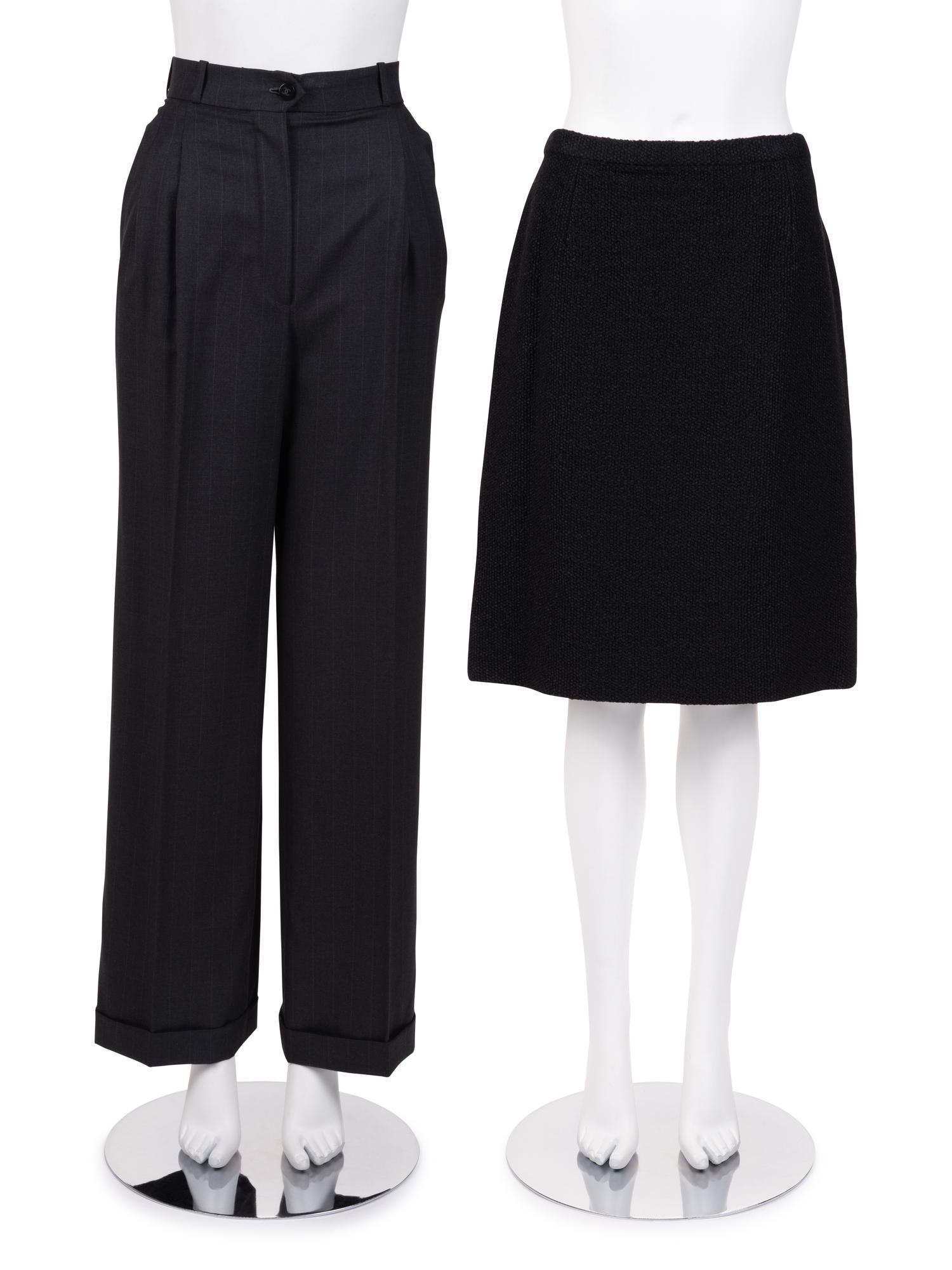 Two Chanel Haute Couture Items: One Pair of Pants, One Skirt, 1980-2000s