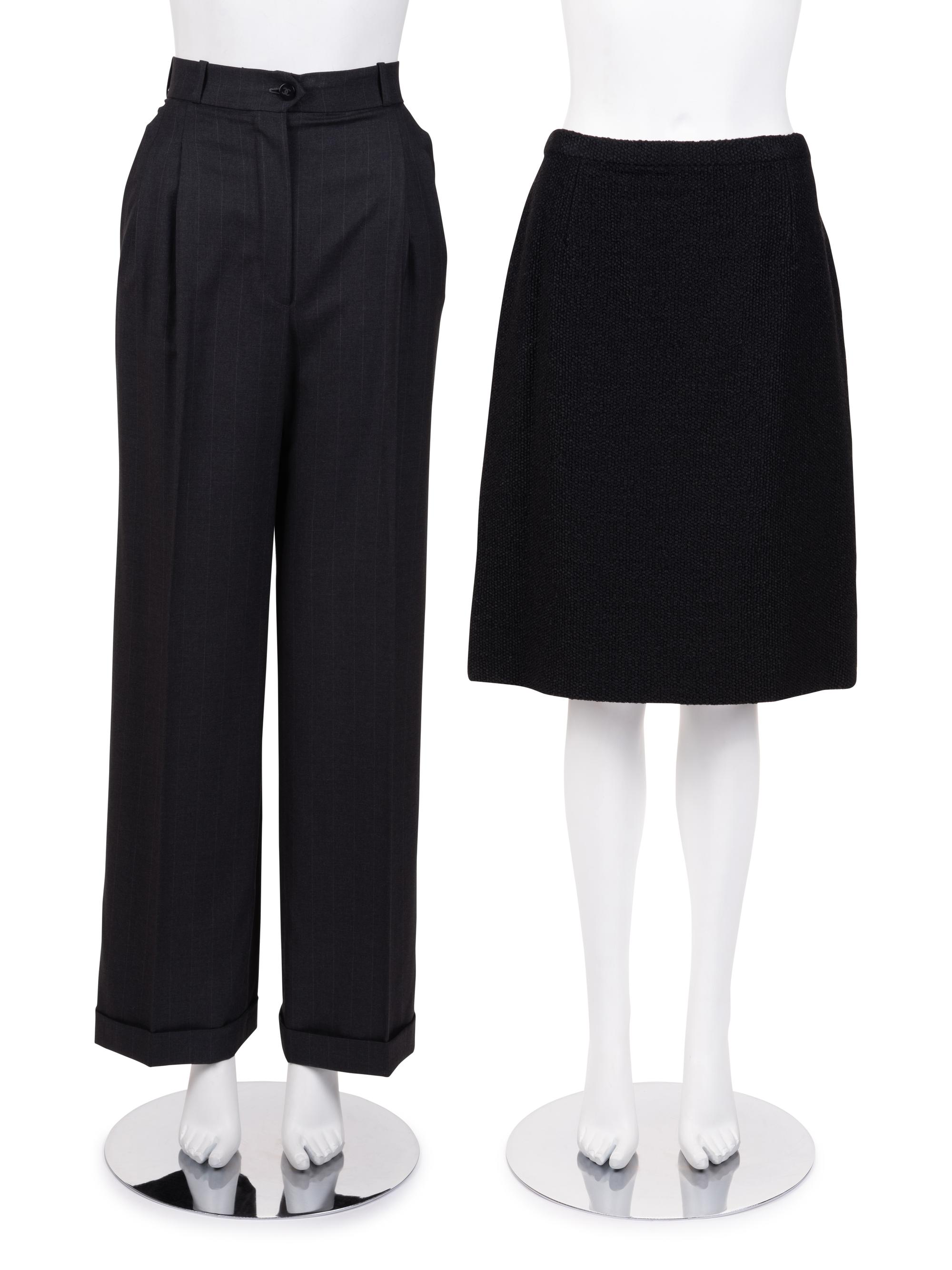 Two Chanel Haute Couture Items: One Pair of Pants, One Skirt, 1980-2000s