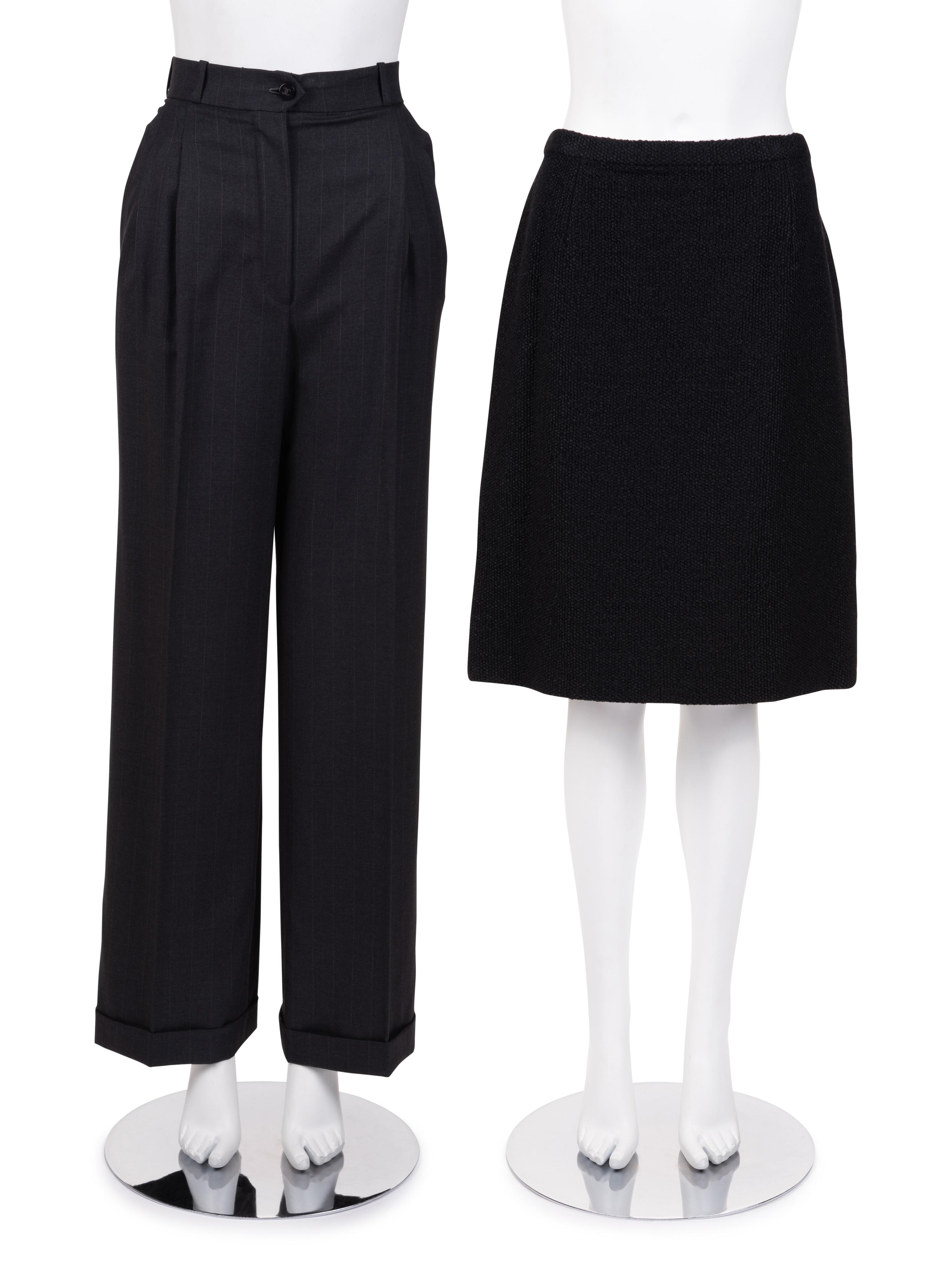 Two Chanel Haute Couture Items: One Pair of Pants, One Skirt, 1980-2000s