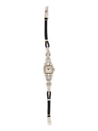 HAMILTON, PLATINUM AND DIAMOND WATCH