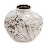 A Tiffany and Co. Silver Vase with Irises