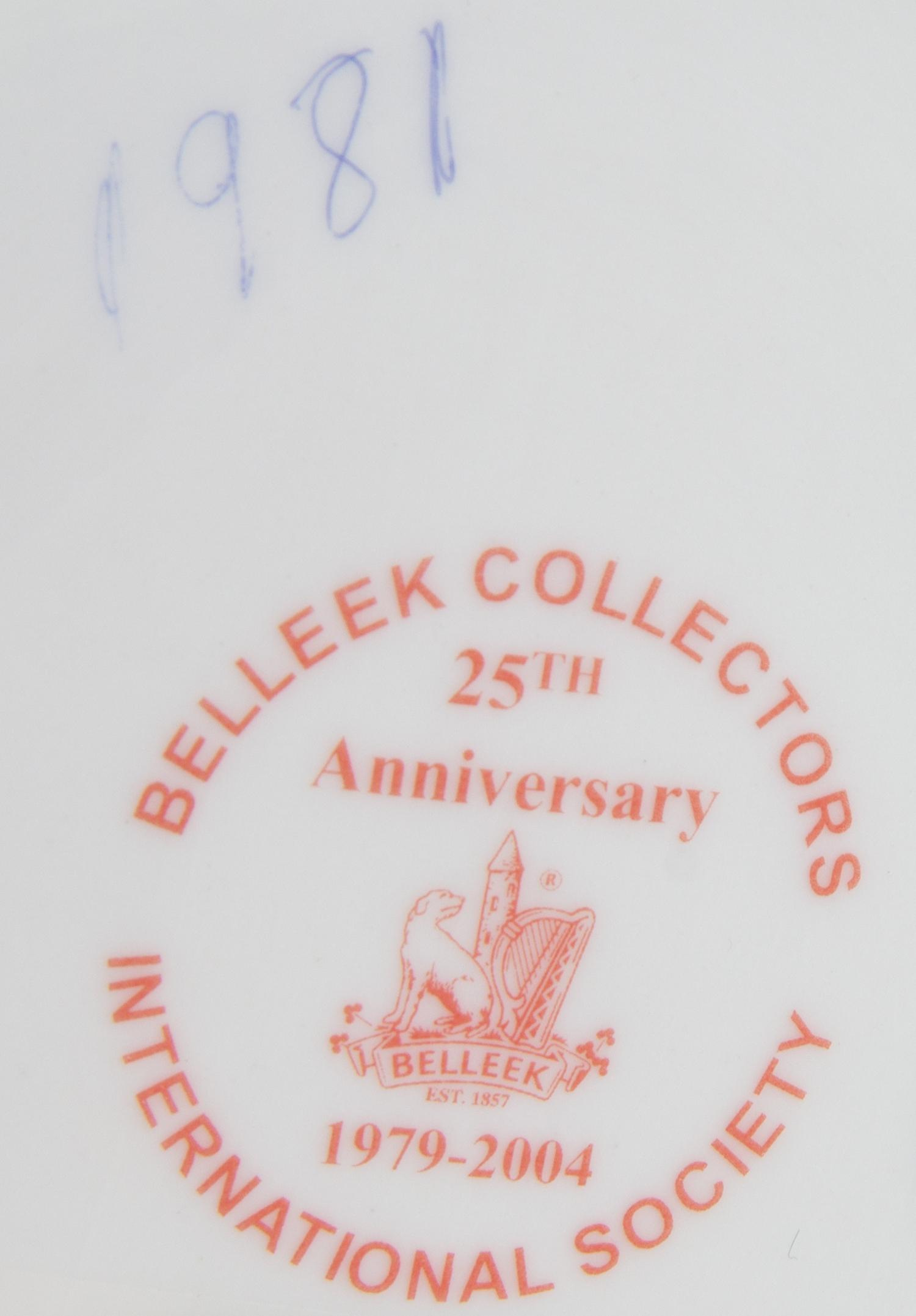 Three Belleek Items Height of first 12 inches.