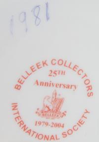 Three Belleek Items Height of first 12 inches.