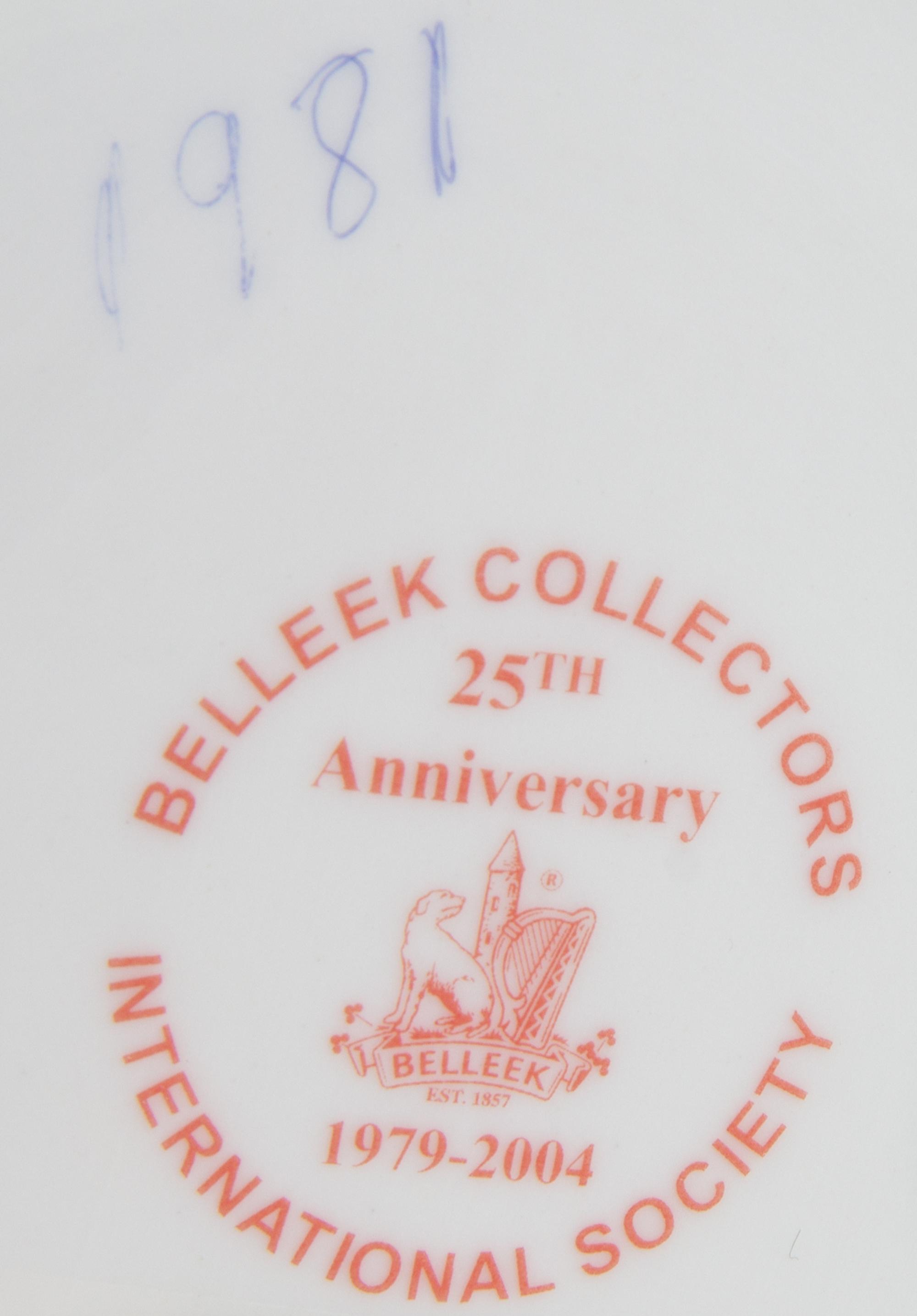 Three Belleek Items Height of first 12 inches.