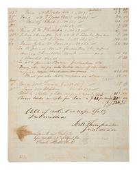 [ENSLAVEMENT & ABOLITION]. Manuscript document from Scott Thompson to Ida S. Outlaw regarding the hiring of 7 enslaved persons "which were hired to the highest bidder of Brooksville." Noxubee County, MS, 1 January 1864.