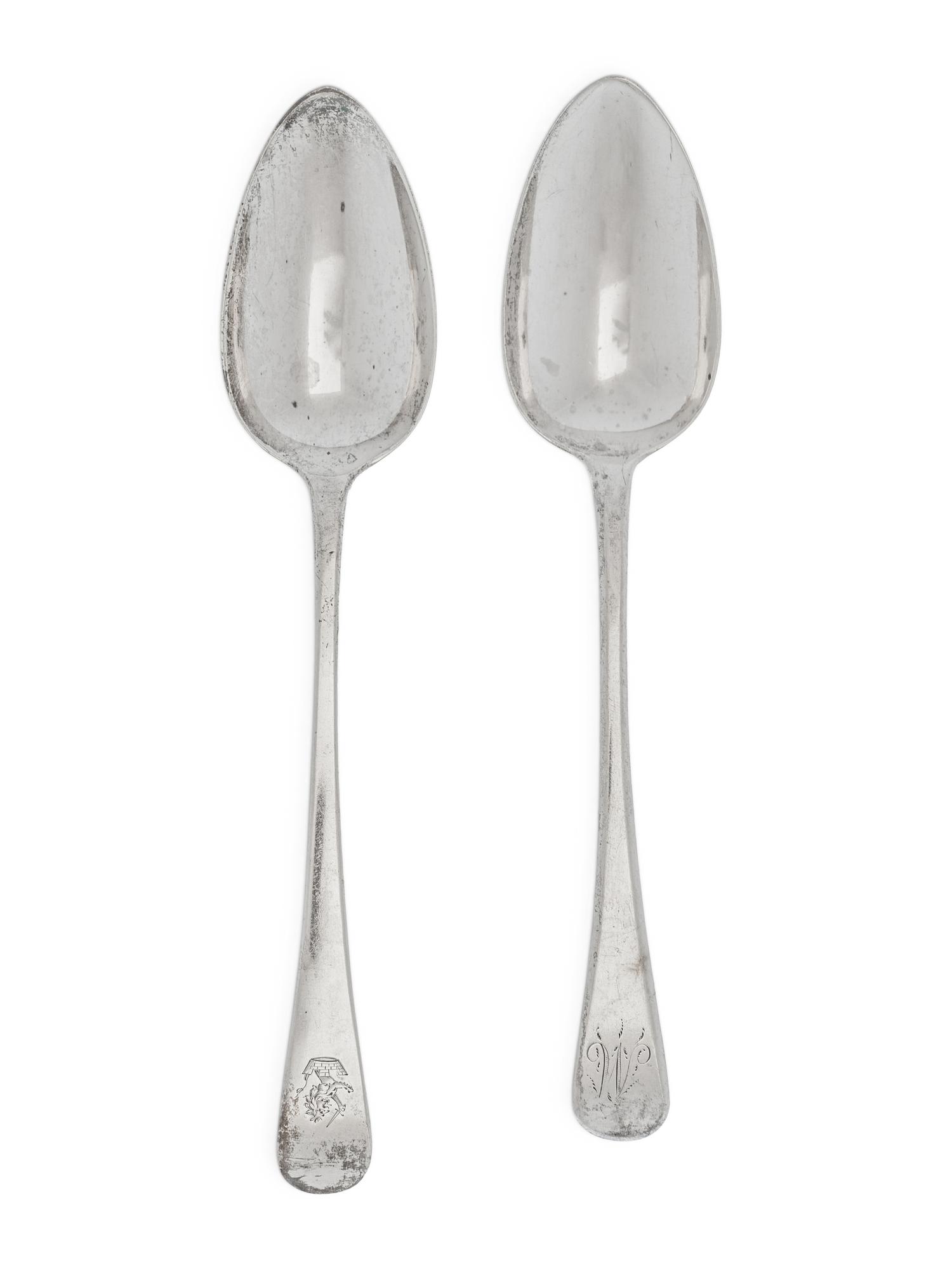 Two George III Silver Serving Spoons